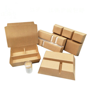 Creative Design Fast Food Packaging <strong>Box</strong> 2 3 <strong>4</strong> 5 Sections Compartment Lunch <strong>Box</strong> Kraft Paper Take <strong>Away</strong> Container with Lid - Product Image 1