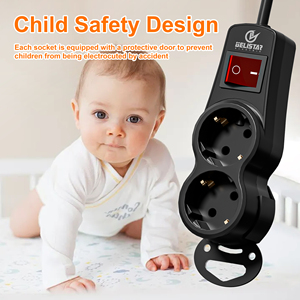 欧州規格2way 1独立スイッチエクステンションソケット付きEU CE ROHS認証パワーストリップ - Product Image 6