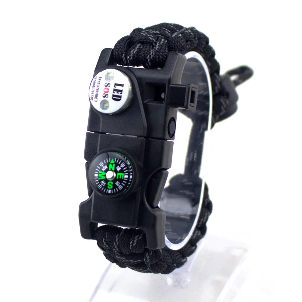 Wandelaccessoires Verstelbare Reflecterende Armband Met Multitools, Paracord Armband Voor Buiten Bergbeklimmen