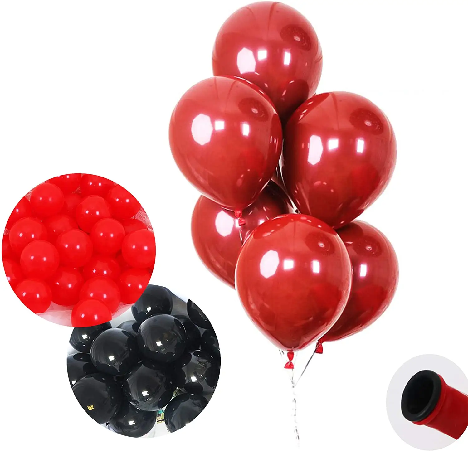 10 pulgadas de doble capa Borgoña rojo Rojo Negro globos de látex proponer compromiso boda cumpleaños San Valentín decoraciones para fiestas