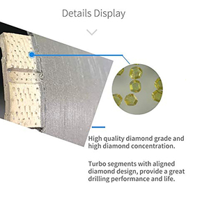 Broca de núcleo de segmento Turbo de diamante húmedo DZ para Sierra de agujero eficiente en mampostería de hormigón - Product Image 6