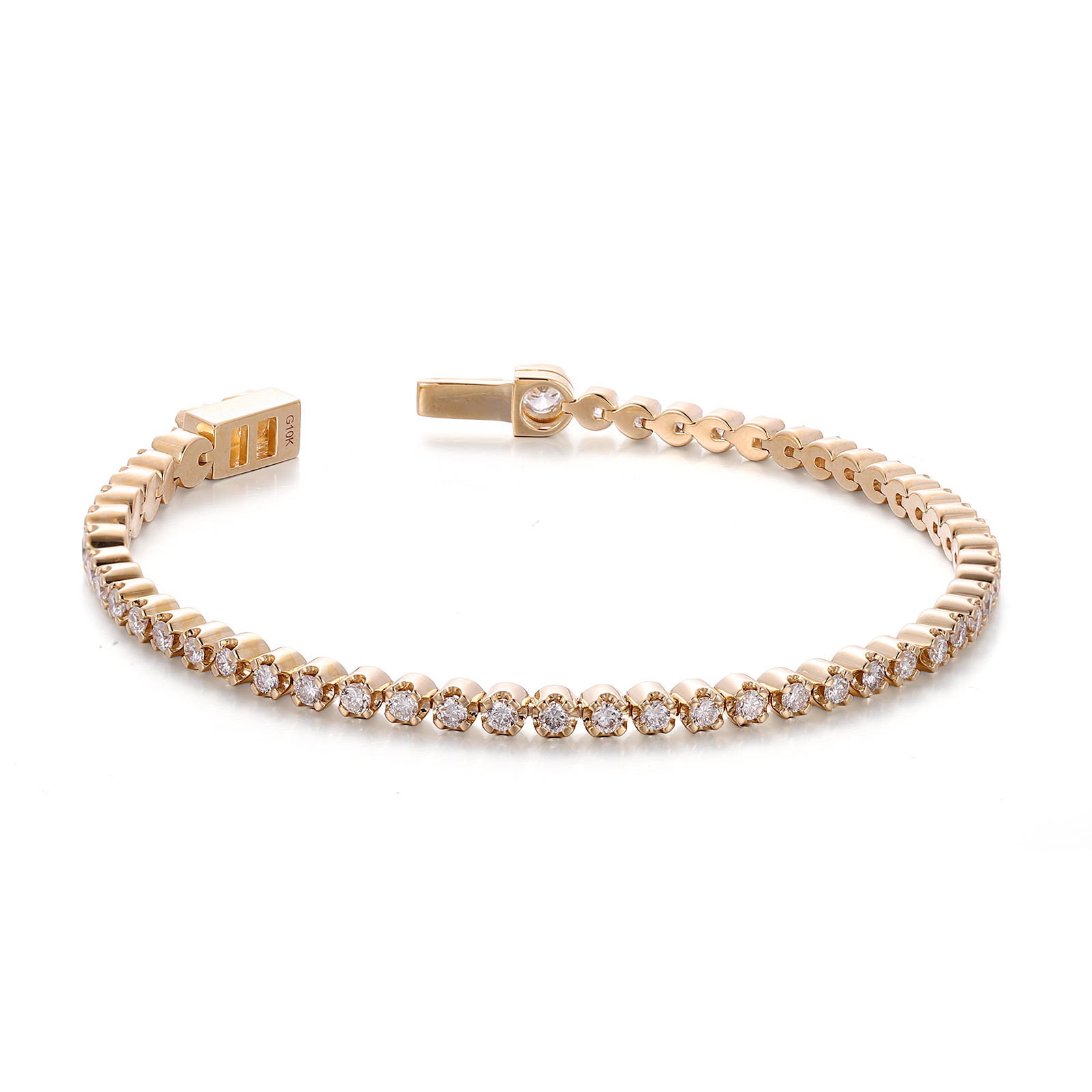 Bracciale in oro 10 carati con diamanti DEF lab