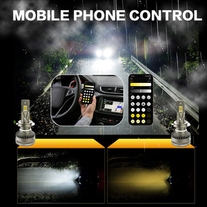 カスタマイズ130w13000LumenH11スマートアプリLEDヘッドライト車の電球高低ビームH4アプリ制御色温度LEDヘッドライト - Product Image 4