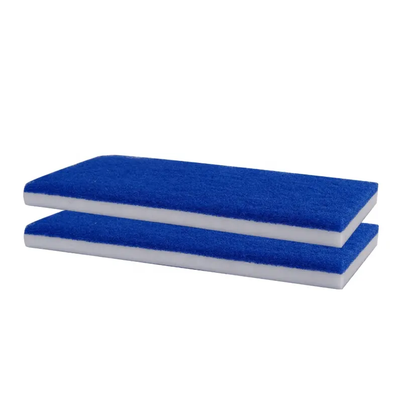 Wholesale Washable 2-Layer Melamine Sponge Mop With Blue Scouring Pad