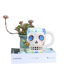 创意骷髅马克杯万圣节鬼节礼品3D立体陶瓷杯厂家批发