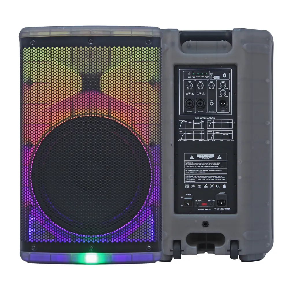 1500W 15 Inch Draagbare Volledig Transparante Luidsprekerbox, Professioneel Dj-Audiogeluidssysteem, Karaoke/Pa-Luidsprekersysteem Bochina