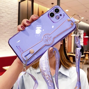 Omuz askısı kordon bileklik bilek bandı standı kapak iPhone 13 12 11 Pro Max lüks Phnom Penh kaplama kapak telefon kılıfı