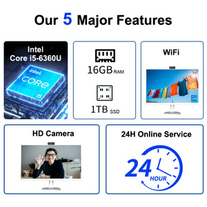 OEM PC All-in-One, Display FHD da 23.8 pollici, Intel Core i3/i5/i7, RAM da 16GB, SSD da 1TB, Webcam, WiFi, Window10, casa/lavoro, bianco - Product Image 6