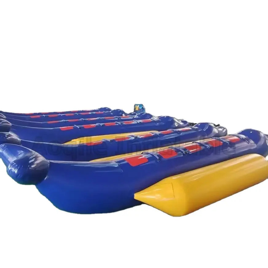 Klassisches Design 8 Personen Tragbare 0,9mm PVC-Plane Wassersport Aufblasbares Schlepp-Bananen boot/Jet-Ski-Schlepp rohr