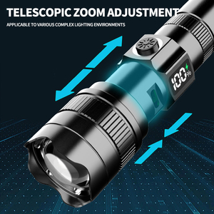 Xách tay USB sạc LED <span class=keywords><strong>Torch</strong></span> ánh sáng 1000 <span class=keywords><strong>Lumens</strong></span> nhôm và ABS cơ thể không thấm nước khẩn cấp đèn pin cho lặn - Product Image 2