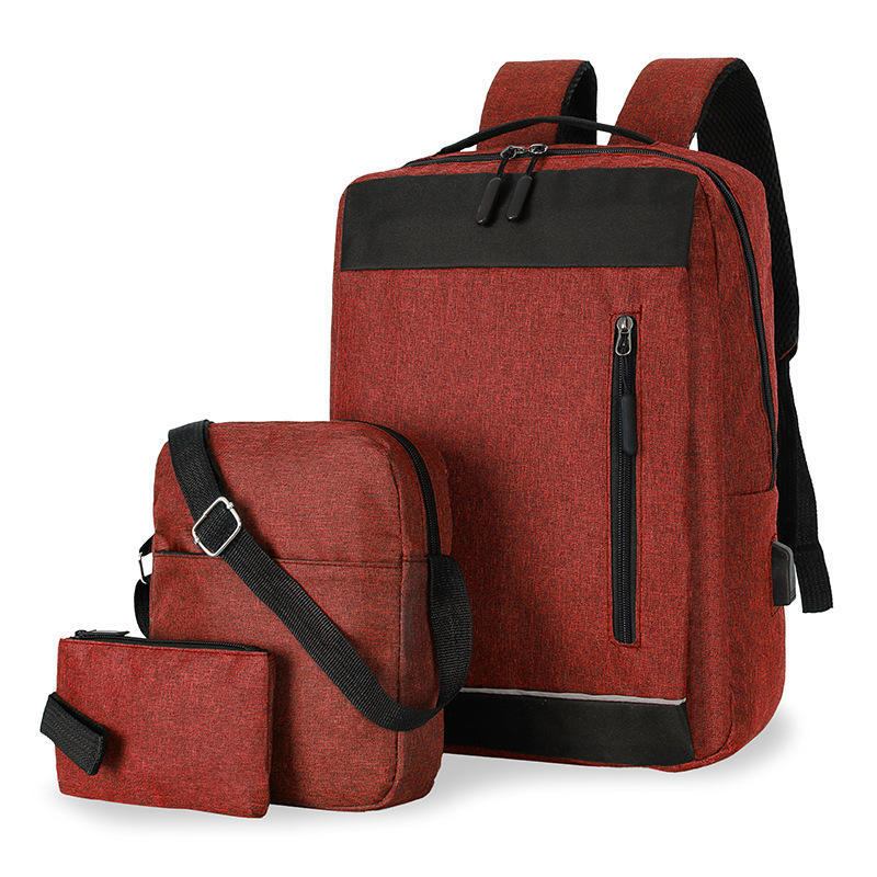 Mochila roja, bolso de hombro, clutch