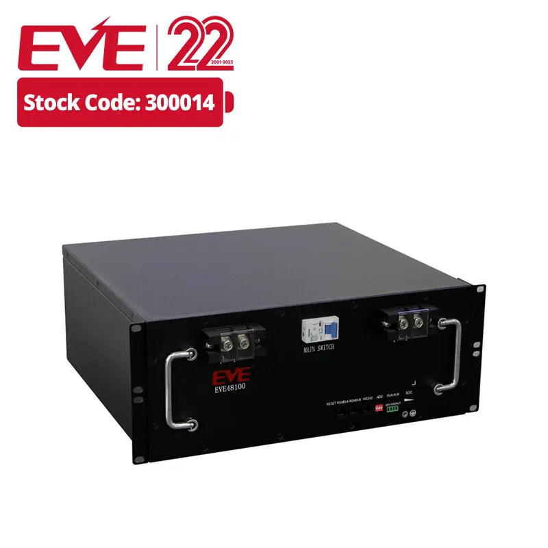 Paquete de batería de iones de litio EVE 48100 Paquete de batería de litio recargable de 48V para Telecom ESS