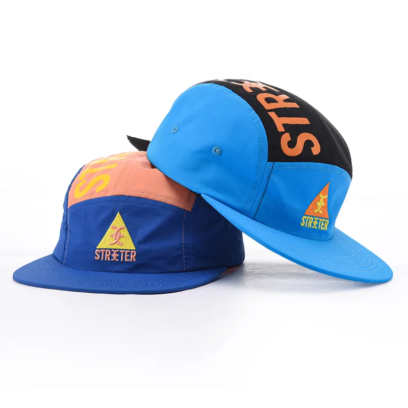 Berretti impermeabili a 5 pannelli cappelli personalizzati in Nylon 5 pannelli cappello con Logo personalizzato
