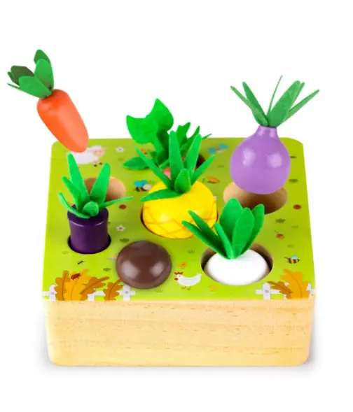 لعبة ترتيب الخضروات والفاكهة على شكل مونتيسوري, لعبة خشبية لفرز الخضار والفاكهة على شكل مزرعة الحصاد ، لعبة لتنمية الأطفال