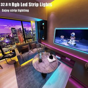 Bluetoothスマートアプリ制御RGB LEDストリップライト用32.8ftベッドルーム家庭用の音楽同期カラー変更 - Product Image 5
