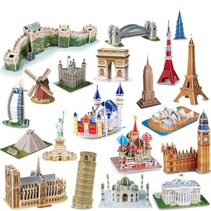 World Famous Building World Puzzle Famous Architecture Building Paper 3D Puzzle Model Construction Jigsaw Puzzle <strong>Toys</strong> for Kids - Product Image 1