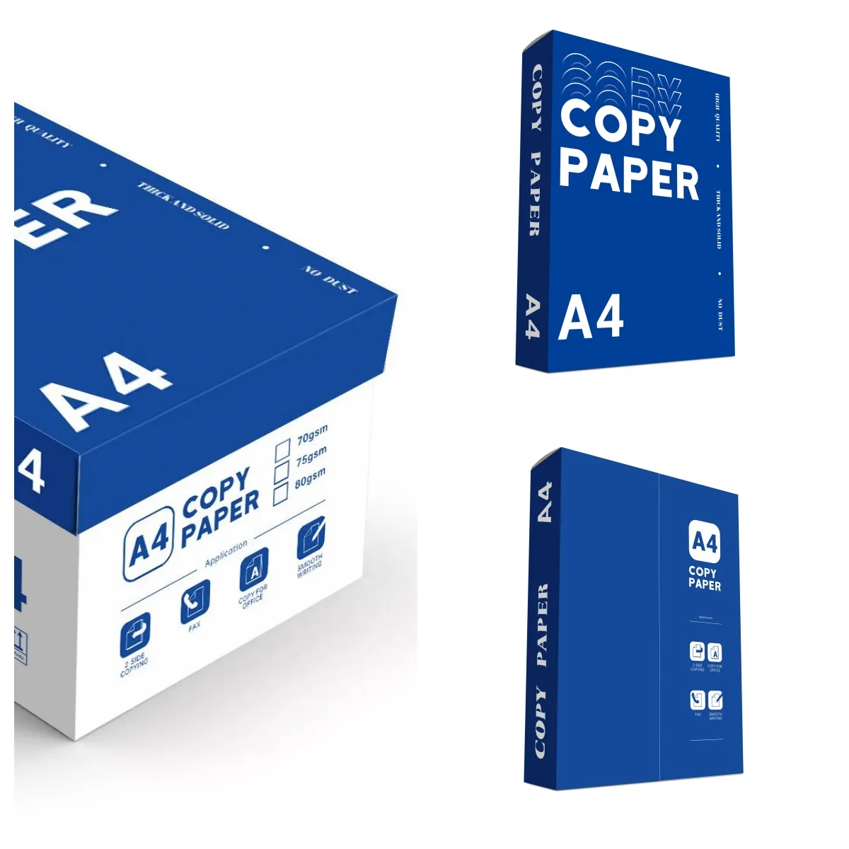 Papier A4 80 gsm 70 a4 taille gsm 75 papier de copie A4 imprimante papier rame 500 feuilles A3