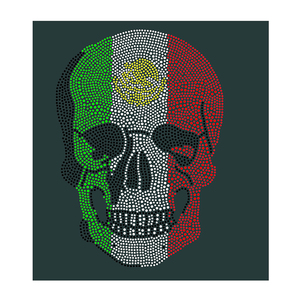 Hộp sọ chữ thập và xương tùy chỉnh chọn màu sắt trên Rhinestone chuyển Bling sửa chữa nóng Motif đính - Product Image 4