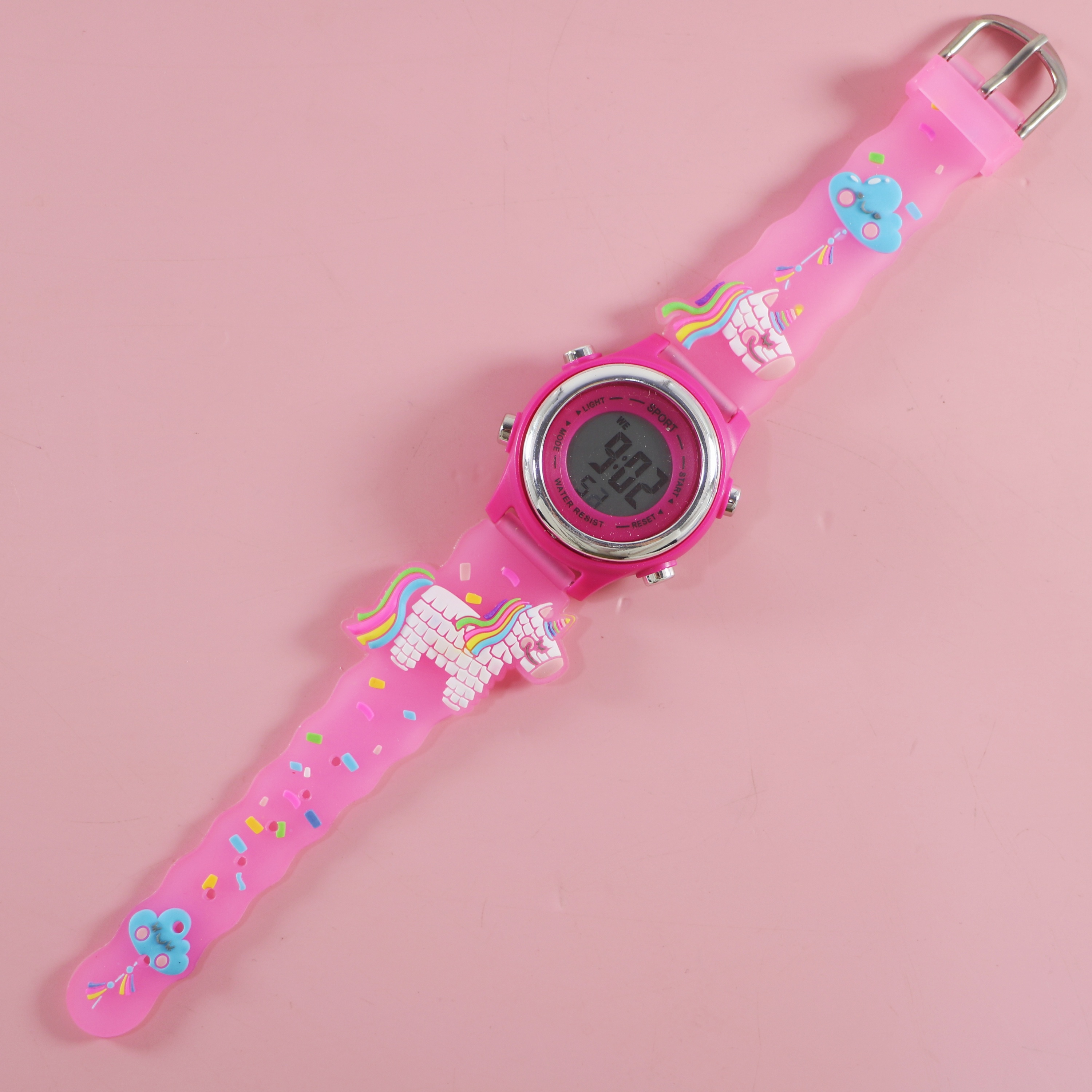 Rosa palo con estampado de unicornios 2
