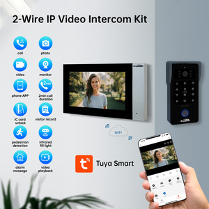Trudian Villas Sistema DE SEGURIDAD Visión nocturna Reconocimiento facial 2 cables Tuya Video Timbre Intercomunicador Teléfono de video inteligente inalámbrico