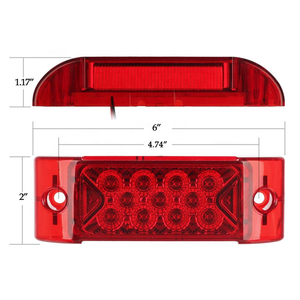 2&quot; <strong>X</strong> 6&quot; Rectangular 13 Diode LED Side Marker Clearance <strong>Lights</strong> W/reflector Surface Mount Multi Faceted Rectangle Truck Trailer - Product Image 3