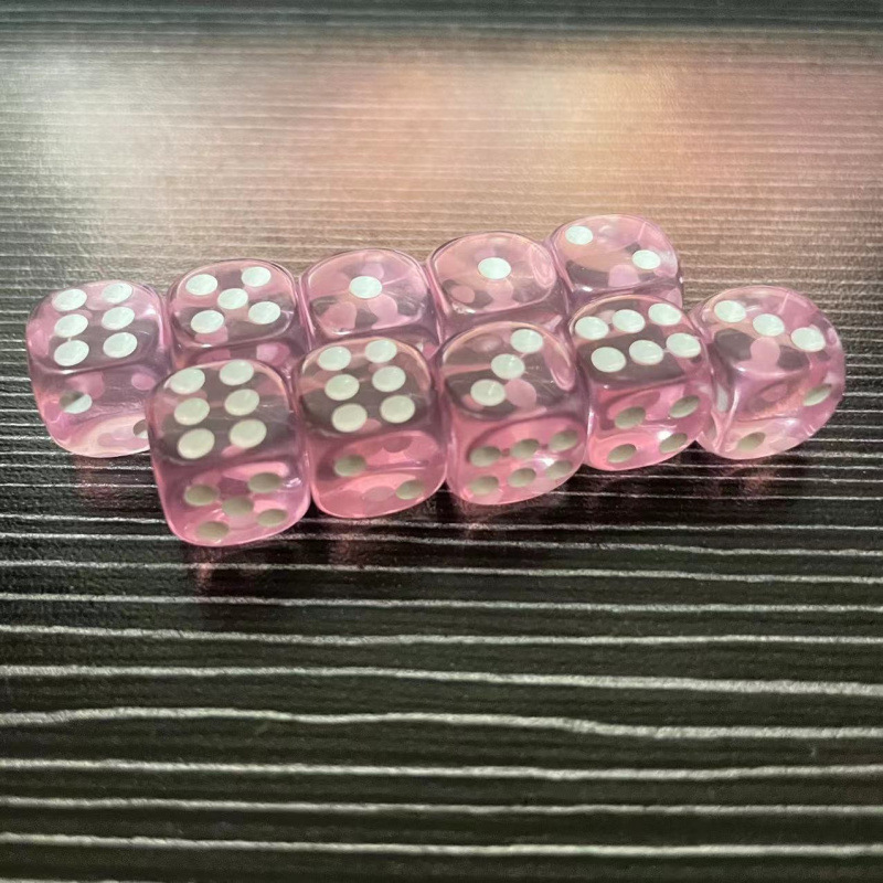 10 12mm round transparent pink