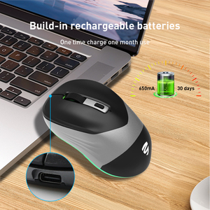 Ratón inalámbrico silencioso OEM para juegos de oficina, ratón recargable de 2,4 GHz, baterías recargables integradas Bluetooth para ordenador portátil - Product Image 4
