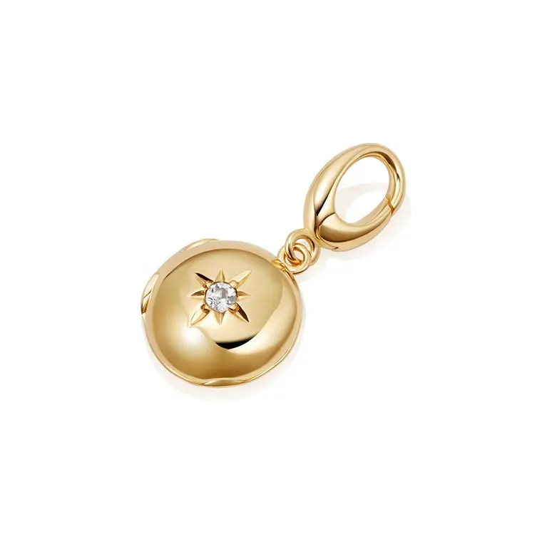 Plata de Ley 925 14K 18K chapado en oro de alta calidad moda Tinny Birthstone colores encanto colgante medallón collar