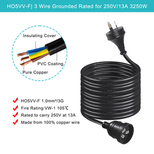 ขั้วต่อไฟฟ้า 220V Ac สายเปลี่ยน 50M สายคอมพิวเตอร์รีลสาย 12V สีขาวออสเตรเลียสายไฟผม Straightener - Product Image 6