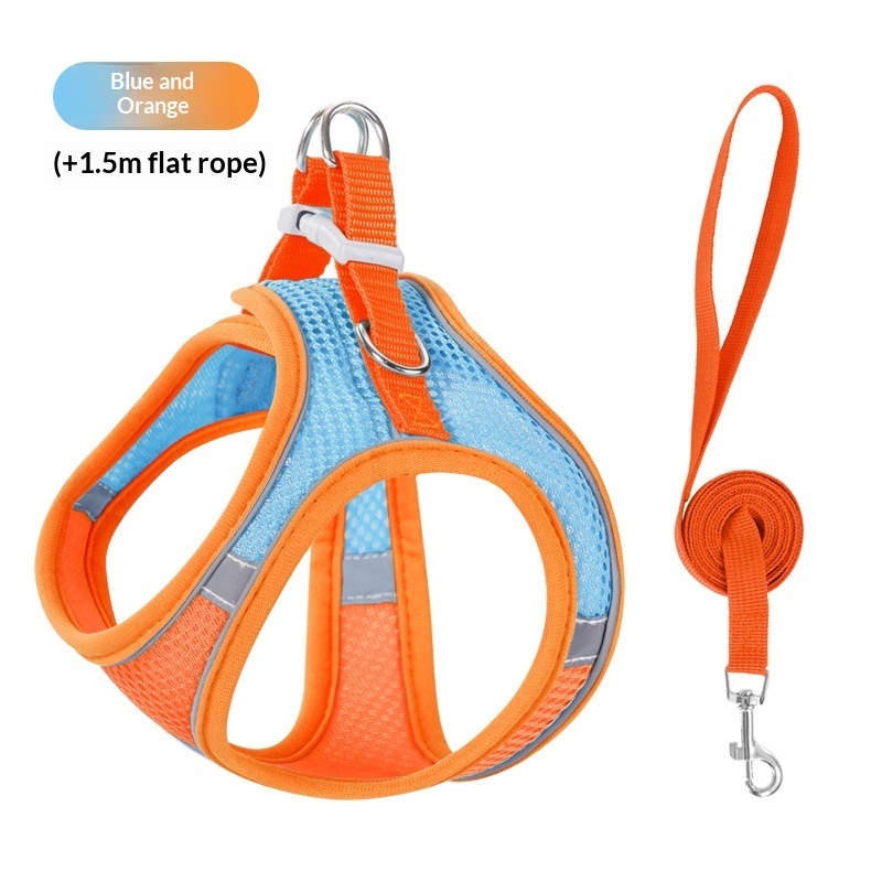 Chaleco naranja para mascotas + correa de 1,5 m