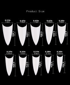 Toptan uzun sivri Stiletto nail art İpuçları akrilik yanlış Nail İpuçları keskin ekran tırnak yanlış Stiletto sivri ipuçları - Product Image 5