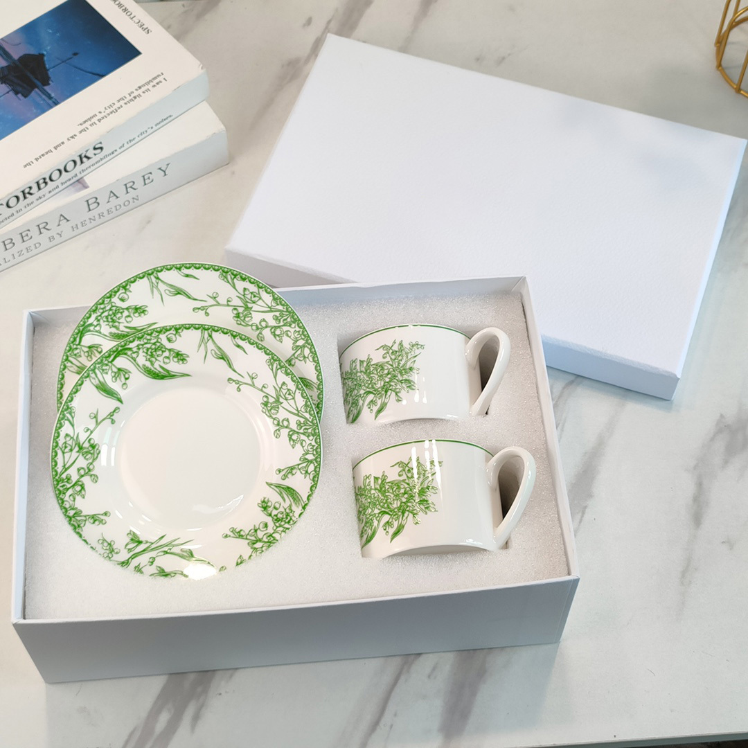Green-double cup and saucer