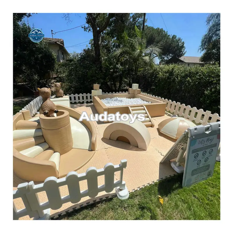 Natural nude Color softplay Mobile Soft Play Equipment set Kids Indoor Playground para alquiler de fiestas