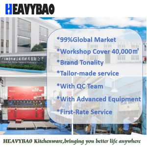 Heavybao thép không gỉ đa mục đích Đồ dùng nấu ăn chảo với nắp cảm ứng đáy nồi lẩu cho gas & bếp cảm ứng - Product Image 5