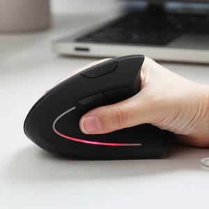 2.4G Wireless ergonomico Mouse ricaricabile 400mAh batteria Design a lunga durata LED a destra per uso ufficio Computer PC - Product Image 3