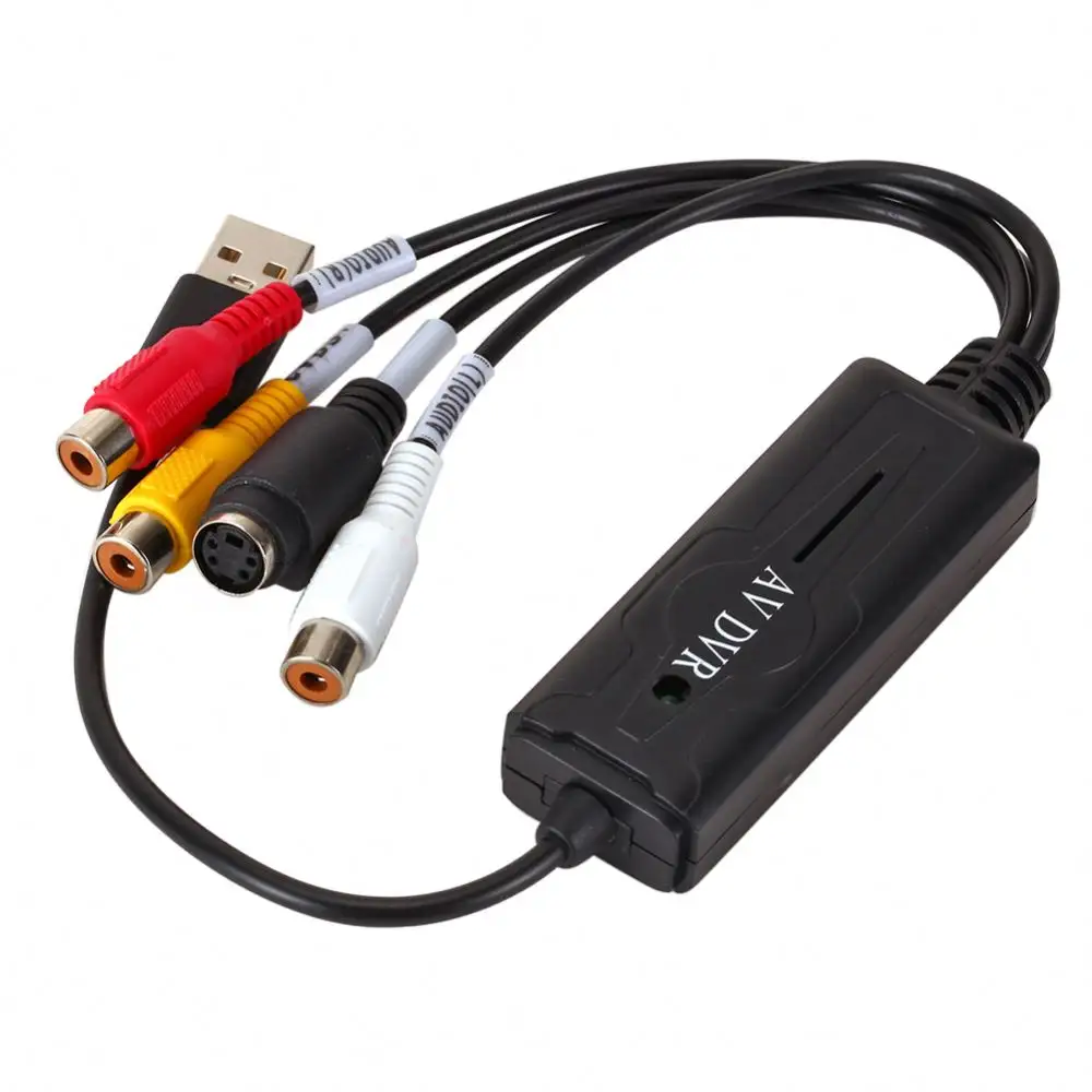 USB 2.0 Video Capture Card AV S RCA TO USB Converter Adapter for TV DVD Computer Grabber for Tuner Gaming Live Streaming