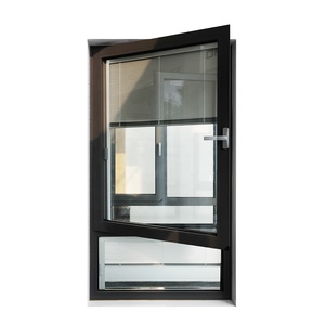 Ventanas de doble acristalamiento con aislamiento térmico oscilante inclinable europeo con persianas integradas - Product Image 1
