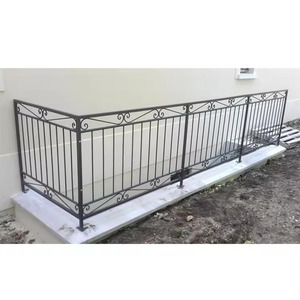 Foshan fabrika balkon kolay DIY yüklemek demir villa balkon merdiven korkuluk sistemi toz kaplama alüminyum korkuluk - Product Image 2