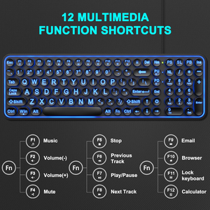 Unterstützung für mechanische Gaming-Tastatur im Schreibmaschinen stil LOW MOQ USB-Kabel RGB Hotswap PBT-Tastatur kappen mit großem Zeichen Gaming-Tastatur - Product Image 5
