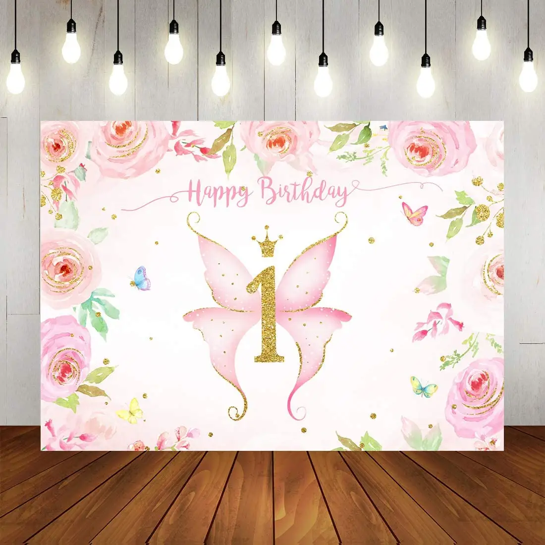 Papillon anniversaire décorations de fête décor papillon printemps thème fête arrière-plan bannière signes faveur fournitures papillon Birt