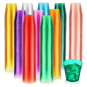 Disposable Plastic <strong>Cup</strong> Mini Round Shot Glass 1 oz Multi Color Party Shot <strong>Cups</strong> for Wine Tasting, Custom Logo