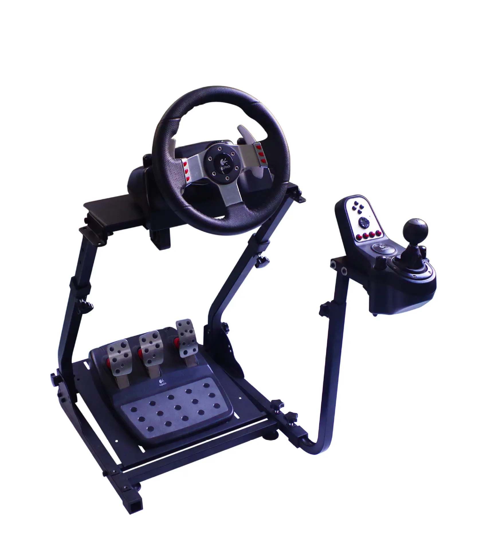 Volante simulador de carreras compatible con Logitech G25 G27 G29 G920 T300RS, soporte de volante plegable para pie