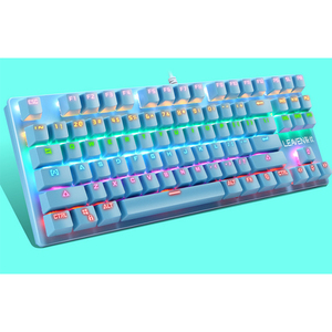 Teclado mecánico real de 87 teclas rosa, eje Cian, Chocolate, juego de escritura de oficina, teclado a4tech, teclados de máquina - Product Image 6