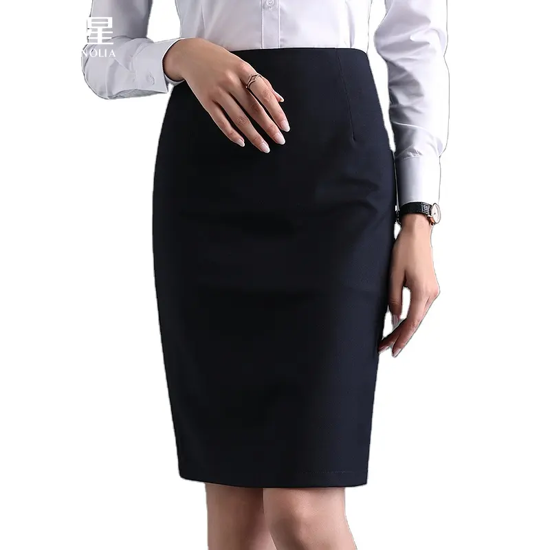 Falda profesional para mujer, Falda corta de verano con temperamento, falda negra de trabajo para mujer, falda occidental de un solo paso de cintura alta