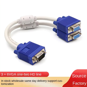 VGA3+6 <strong>1</strong>/<strong>2</strong> Computer LED Display Multifunctional Video Data 1cm <strong>2</strong> Female <strong>VGA</strong> Split Screen Cable - Product Image 2