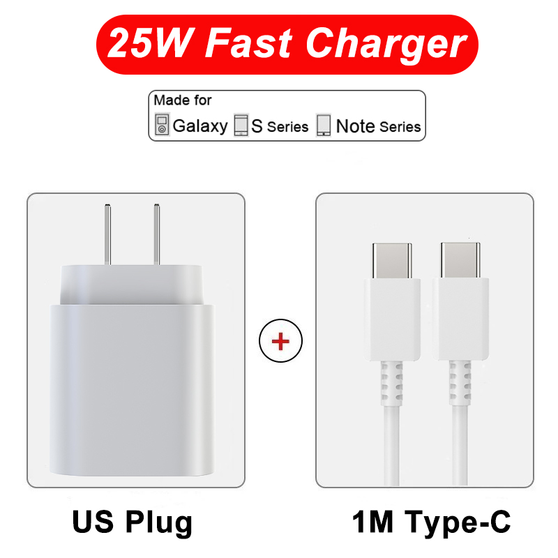 US Plug+1M Type-C(White)