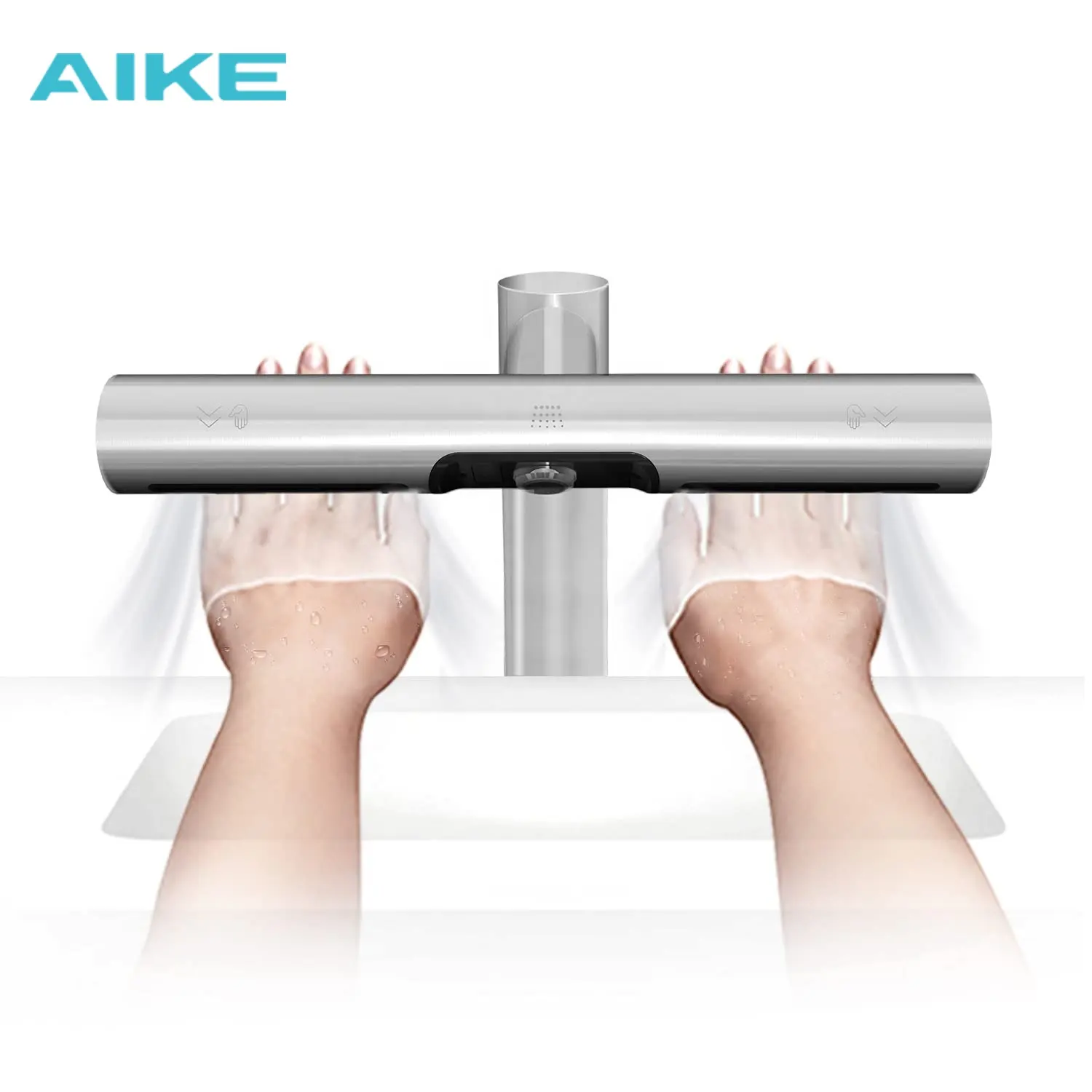 Nuovo rubinetto aria essiccatore a mano automatico in acciaio inox sensore rubinetto mani asciugatrice con filtro HEPA per bagno modello AK7120