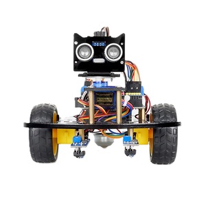 Kompatibel mit Arduino Smart Car Kit Zweirad-Ultraschall-Hindernis vermeidung DIY-Autoroboter-Programmier roboter