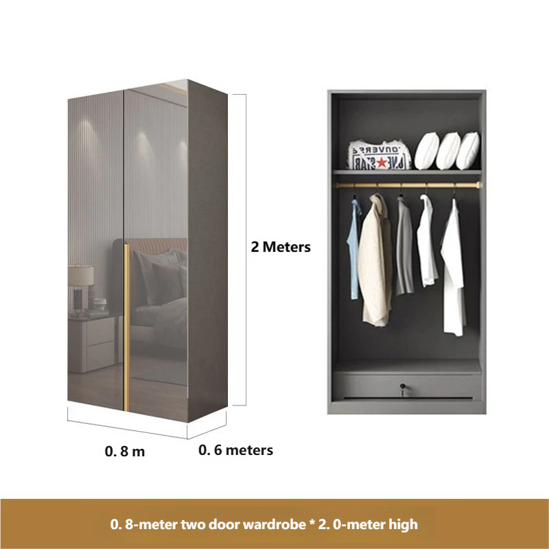 0.8-meter two door wardrobe