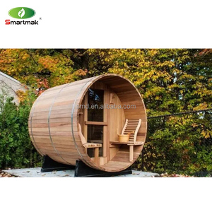 Smartmak cedro rosso canadese tradizionale all'aperto Sauna Multi persone giardino in legno massiccio barile Sauna - Product Image 2